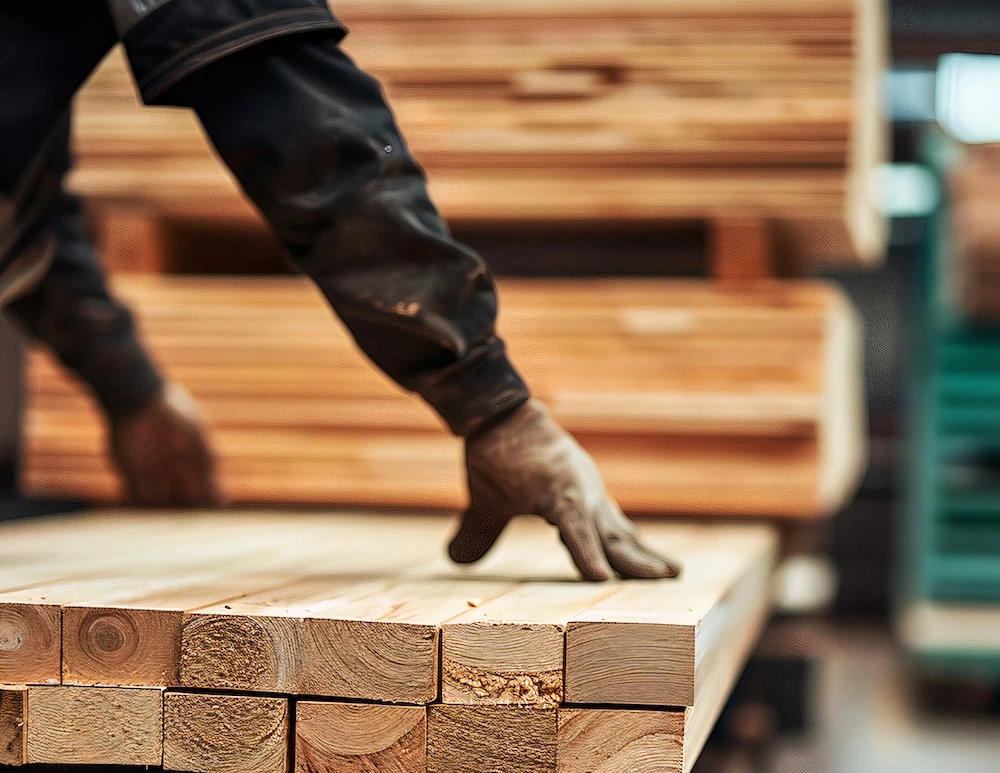 Trabajador con madera