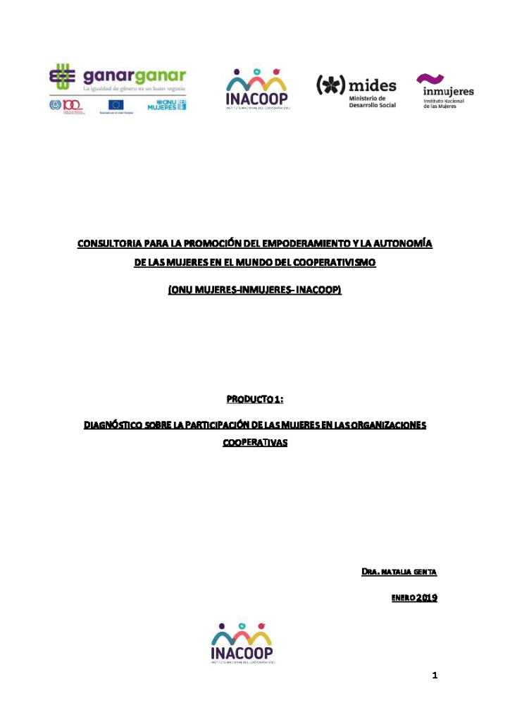 Consultoría para la promoción del empoderamiento y la autonomía de las mujeres en el mundo del cooperativismo